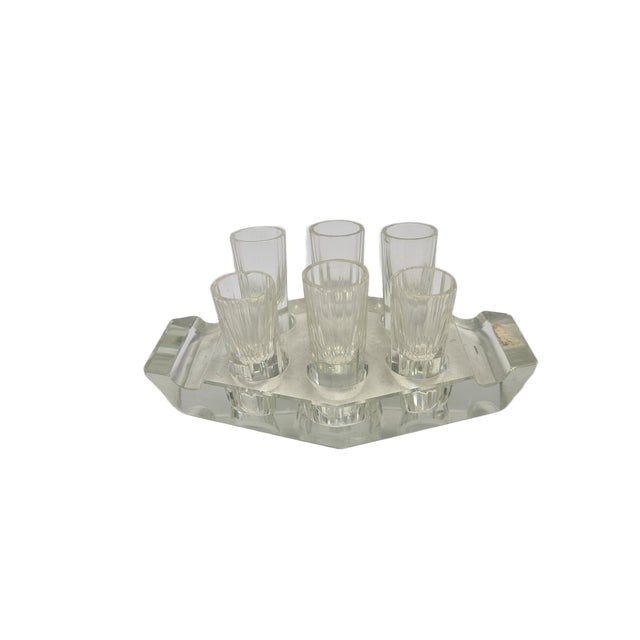 Art Deco Vodka Shot Glasses from Hortensja Glassworks, Poland, 1950s, Set of 7 For Sale - Image 10 of 18