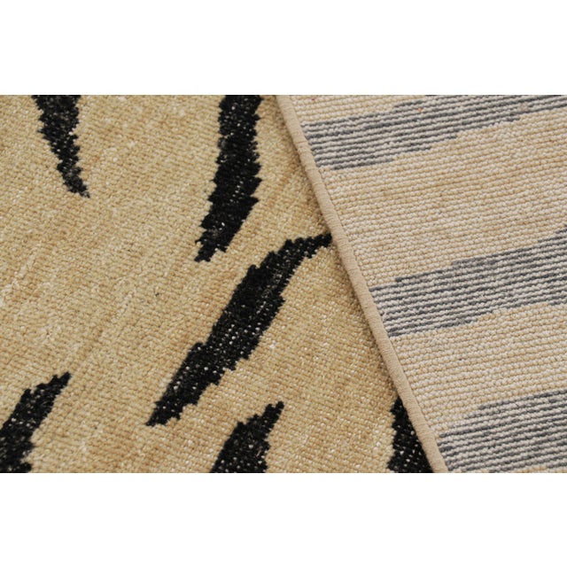 Gold Rug & Kilim’s Distressed Tiger Skin Rug in Gold, Black and Gray Tones For Sale - Image 8 of 8