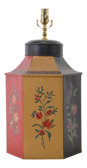 Vintage English Tea Caddy Table Lamp