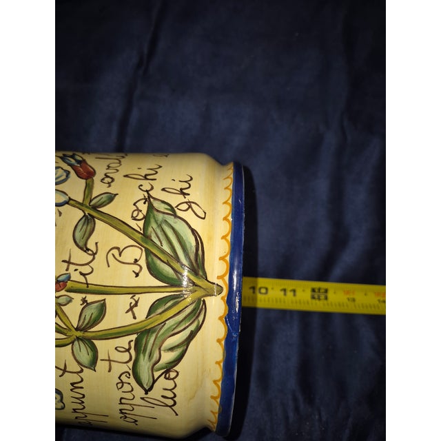 Pair of Mid-Century Style Italian Art Pottery Floral Lidded Canisters Fd For Sale In Palm Springs - Image 6 of 6