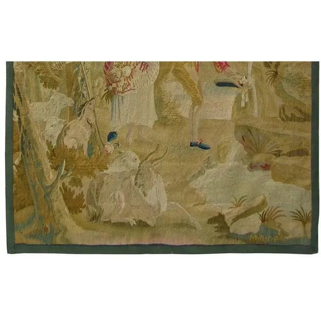 Textile Antique 1900 French Tapestry For Sale - Image 7 of 9