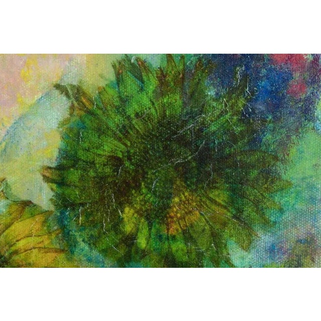 Beate Larsen, Still Life with Motif of Sunflowers, 2005, Oil on Canvas For Sale - Image 4 of 9