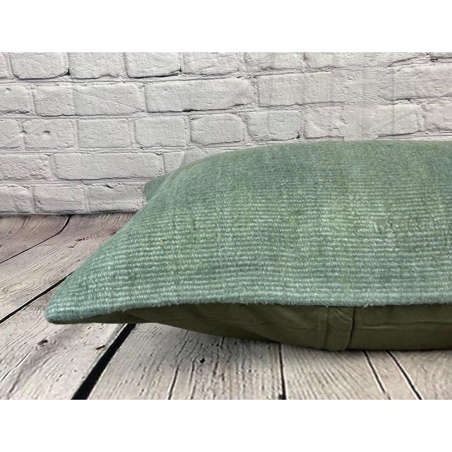 16 x 24 Hemp Pillow Turkish Cushion Natural Spanish Green Pillow Cushion Cover For Sale - Image 4 of 4