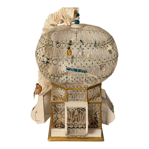 Gorgeous French Antique Domed Wire Bird Cage Display