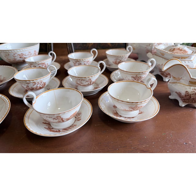 Rare Antique English Bone China Bat Printed Tea Service, by Ridgway, Pattern 1684/2, Circa 1830s - 22 pcs For Sale - Image 16 of 18