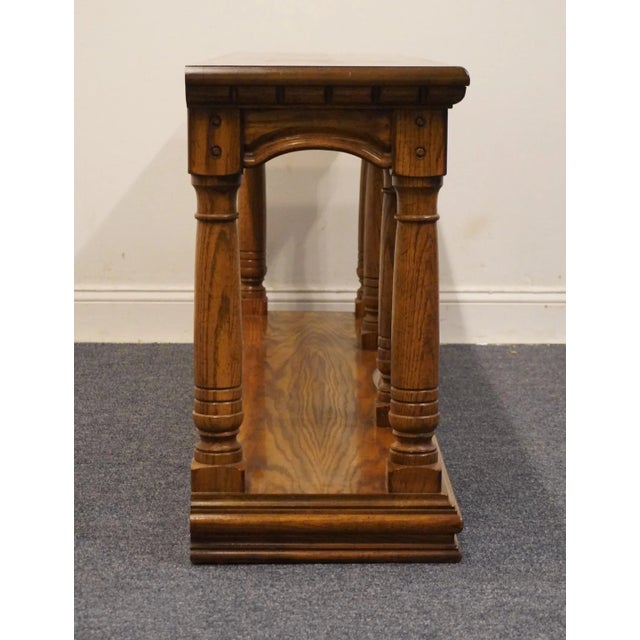 Gordon's Furniture Banded Walnut Rustic European Style 64" Sofa / Console Table W. Wheat Motif 5719 For Sale In Kansas City - Image 6 of 10