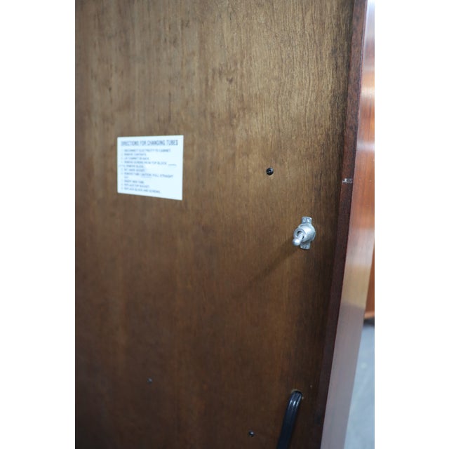 Brown Henkel Harris Genuine Mahogany Illuminated Corner Cabinet / Curio Display Cabinet For Sale - Image 8 of 12