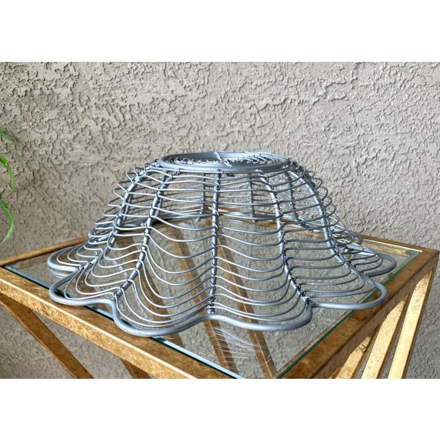 Late 20th-Century Industrial Chic Lotus Flower-Shaped Steel Wirework Centerpiece Bowl For Sale - Image 9 of 18