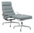 Eames Soft Pad Recliner With Ottoman for Herman Miller, Gray Leather Aluminum Group For Sale