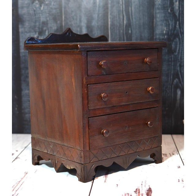 Vintage Miniature East Lake Style Chest of Drawers Jewelry Dolls For Sale In Philadelphia - Image 6 of 17