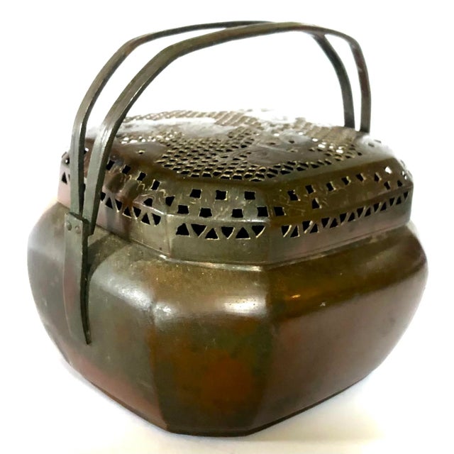 Metal Antique Bronze Chinese Brazier or Hand Warmer For Sale - Image 7 of 7