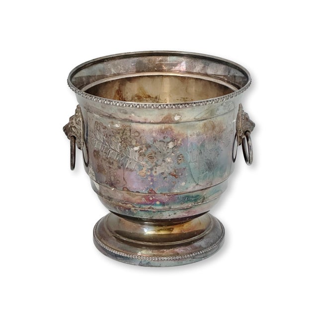 English Petite Silverplate English Champagne Split Ice Bucket For Sale - Image 3 of 5