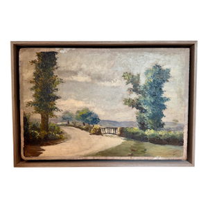 French Landscape Oil on Board, Dated 1941