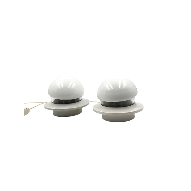 Space Age Bedside Table Lamps, Italy, 1970, Set of 2 For Sale - Image 3 of 11