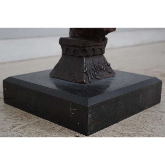 19th Century E. Vallanis 19th Century Bronze Bust of Woman on Pedestal - Signed For Sale - Image 5 of 12