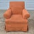 Traditional Vintage Square Back Rust Orange Upholstered Skirted Roll Arm Lounge Chairs - A Pair For Sale - Image 3 of 17