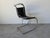 1960s Mies Van Der Rohe Style Chrome & Black Leather Cantilever Accent Desk Chair For Sale - Image 10 of 12