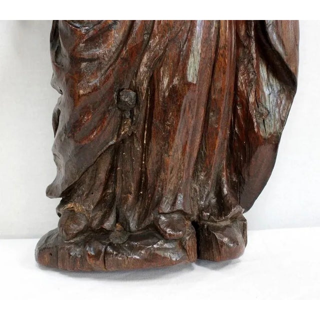 Oak Statue of a Saint, 19th Century For Sale - Image 14 of 18