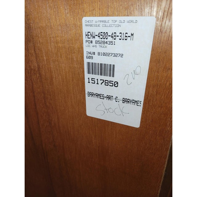 Wood Henredon Marble Topped Dresser. For Sale - Image 7 of 8