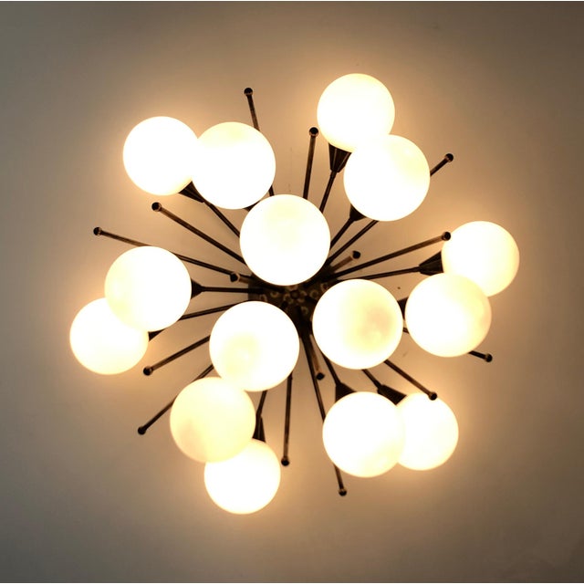 21st Century Mezzo Bronze Matte White Murano Flush Mount by Fabio LTD For Sale - Image 9 of 9