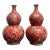 Vintage Asian Glazed Ceramic Double Gourd Vases - A Pair For Sale