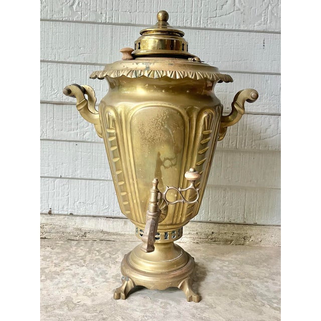 1890s Antique Solid Brass Russian Samovar 21” Tula, Russia Coffee/Tea Dispenser All components intact. Can be still be...