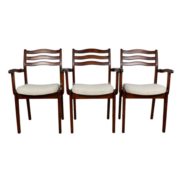 Vintage Office Chairs in Beige Boucle, 1970, Set of 3 For Sale