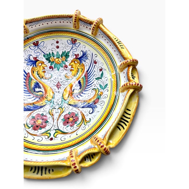 Vintage Sberna Deruta Raffaellesco Sculptural Maiolica Centerpiece Bowl For Sale In New York - Image 6 of 11