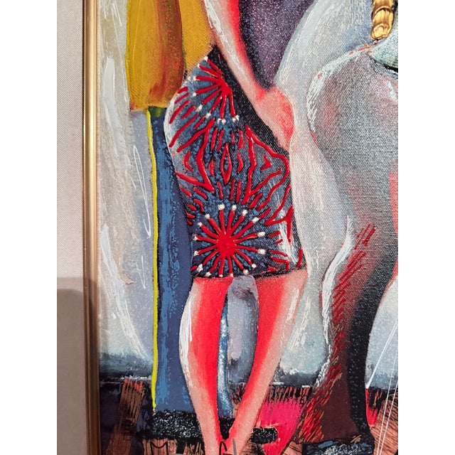 2010s Contemporary Glynn Marcus “Spectators at the Tarkay Exhibit” Giclee on Canvas With Hand Embellishment and Bas Relief Signed For Sale - Image 5 of 13