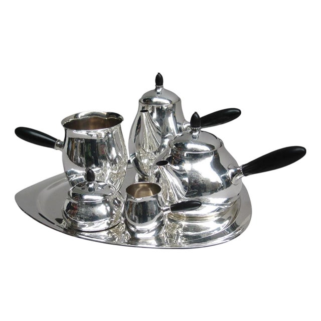 Georg Jensen Six Piece Sterling Silver Tea and Coffee Service Denmark 1915 For Sale