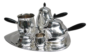 Georg Jensen Six Piece Sterling Silver Tea and Coffee Service Denmark 1915