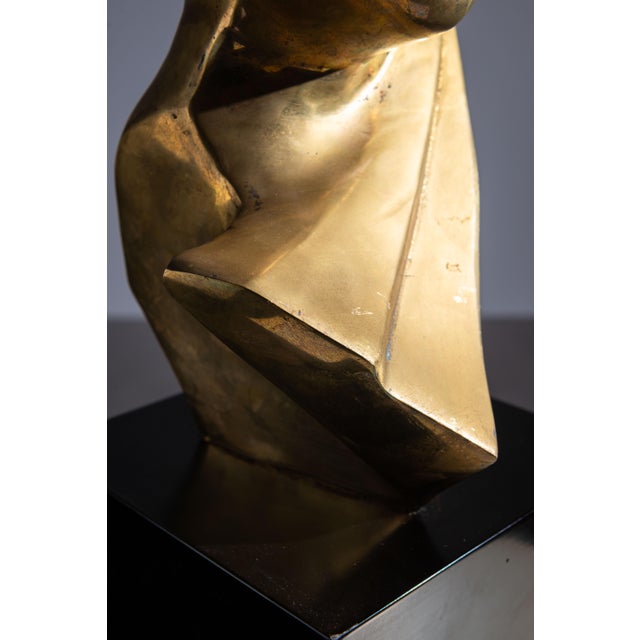 After Brancusi, Modernist Bust, 1970s, Brass For Sale - Image 14 of 18
