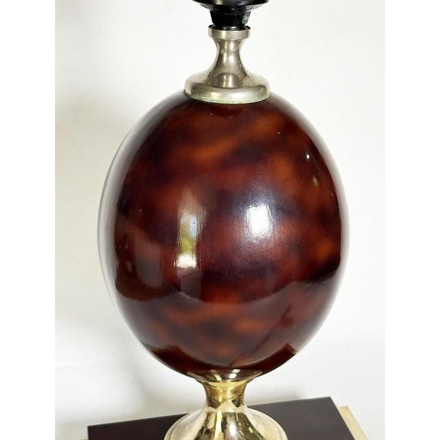 Burgundy-Colored Lamp with Brass Accents, France, 1970 For Sale - Image 15 of 16