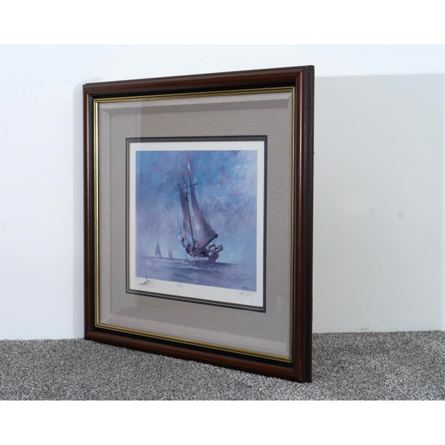 Mid-Century Modern 1950s Limited Edition Lithograph: "Ketch" by John Kelly, Artist’s Proof For Sale - Image 3 of 4