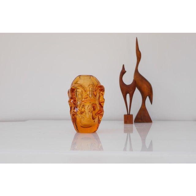 Orange Crystal Vase by Börne Augustsson for Åseda For Sale - Image 11 of 17