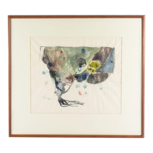1956 “Creation Series #1” Watercolor Painting by Walter Sorge