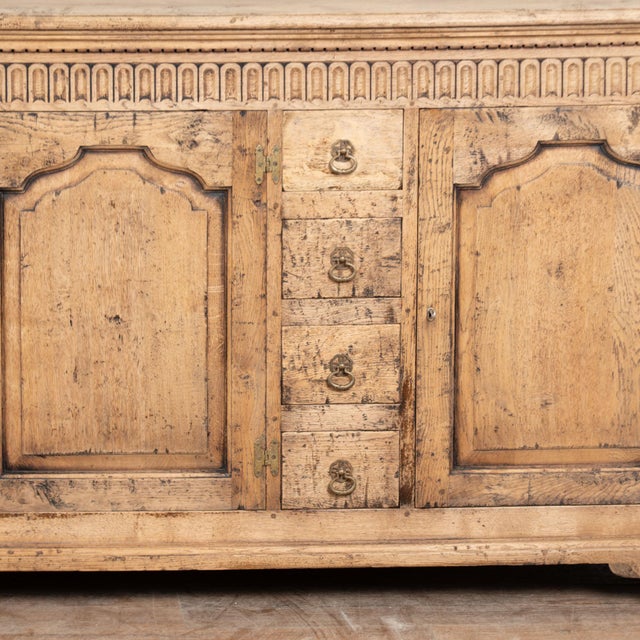 19th Century French Bleached Oak Sideboard Buffet With Eight Drawers For Sale - Image 11 of 14