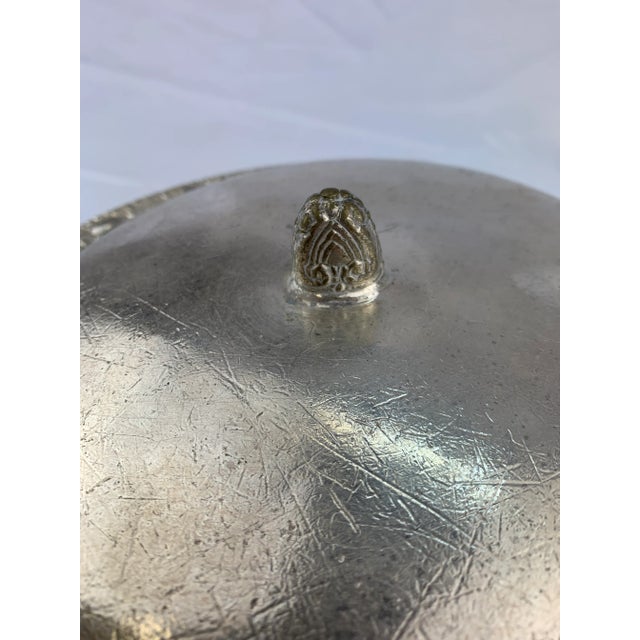 Silver 1960s Silverplate Metal Serving Bowl With Lid For Sale - Image 8 of 8