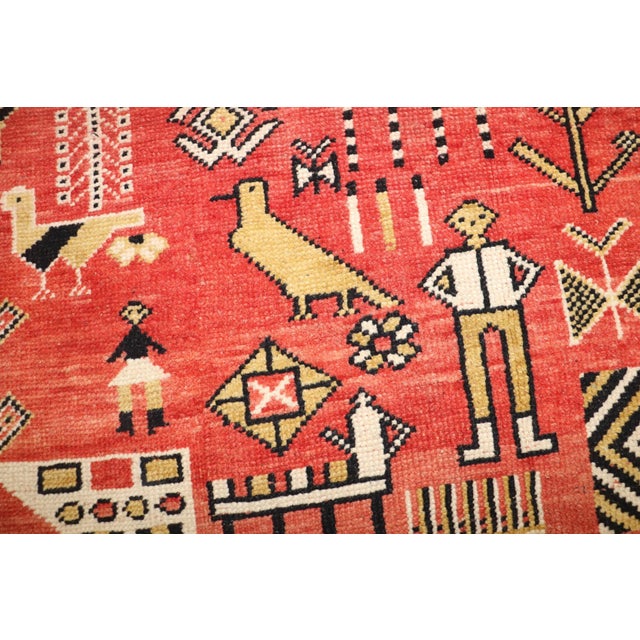 Textile Pictorial Moroccan Rug no. j5195 For Sale - Image 7 of 11