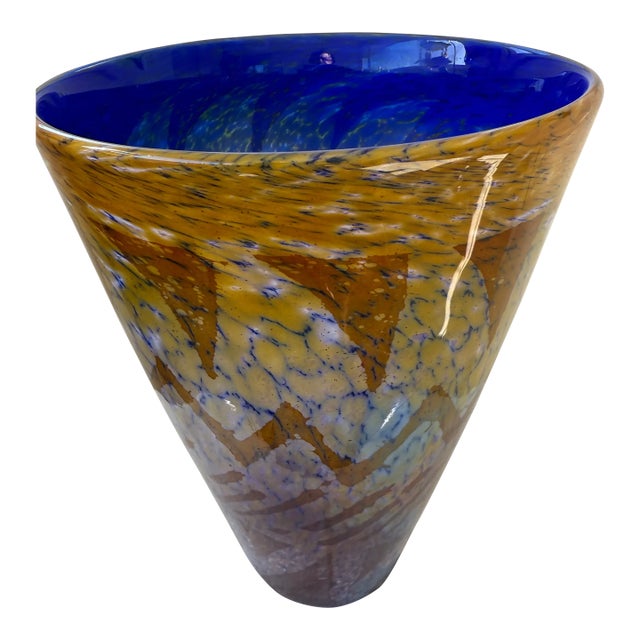 1980s Italian Art Glass Vase For Sale