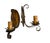1920s Circa 1920’s Pair of Polychrome Painted Botanical Wall Sconces For Sale - Image 5 of 8