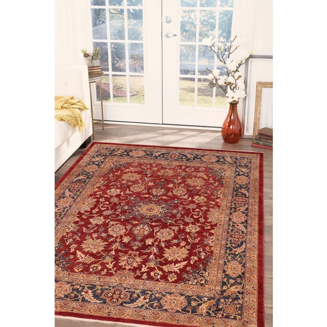 "Enhance the ambiance of your home with this magnificent Persian-influenced Turkish hand-knotted rug made by skilled...