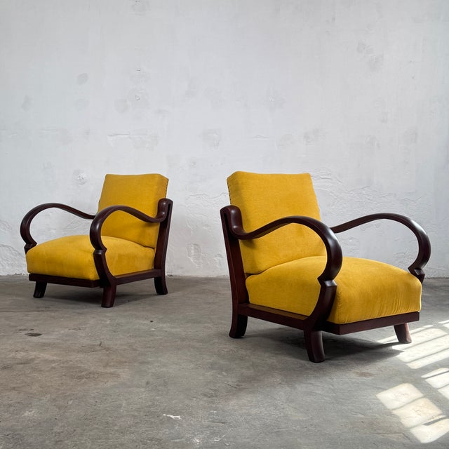 1940s Art Deco Armchairs with Bentwood Arms from Debreceni, 1940, Set of 2 For Sale - Image 5 of 13