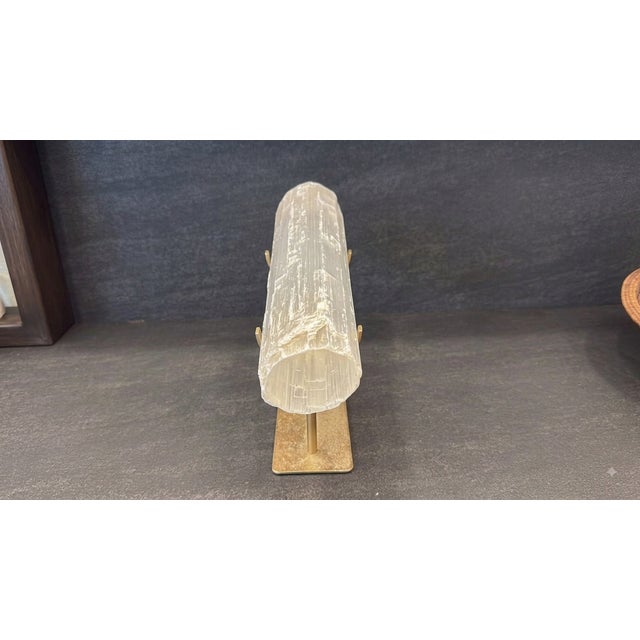 Metal Selenite Block on a Stand For Sale - Image 7 of 10