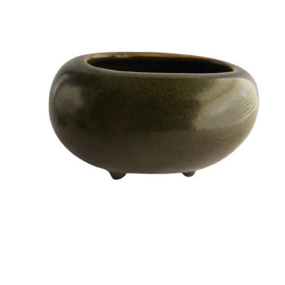 Originally created as a water dropper in China and later converted to censer by adding a bronze wire top. The color is an...