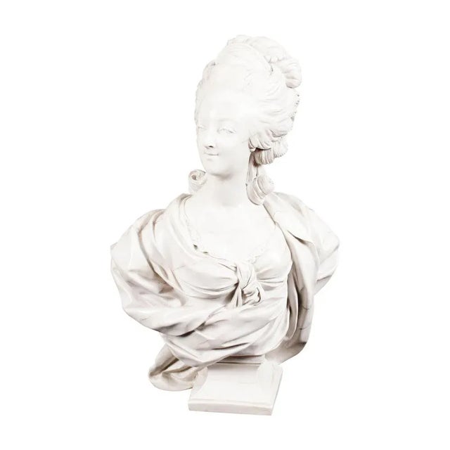 Vintage Bust of Marie Antoinette, Late 20th Century, Sculpted Composite Marble For Sale - Image 12 of 12