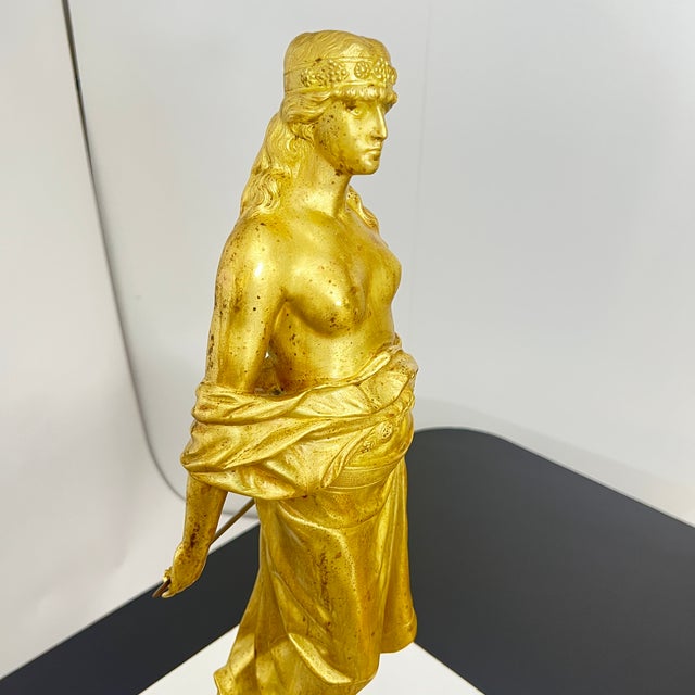 Art Nouveau Sculpture Judith in Gilt Bronze by E. Tell, Austria, 1910 For Sale - Image 9 of 18