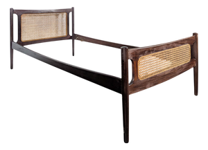 Scandinavian Bed in Teak and Caning