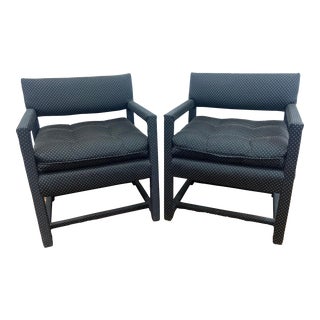 1960s Pair of Milo Baughman for Thayer Coggin Parson Arm Chairs For Sale