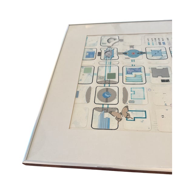 Paper 1970s Framed David Welch Signed Mixed Media Collage: "Technical Study With Natural History Motifs" For Sale - Image 7 of 16